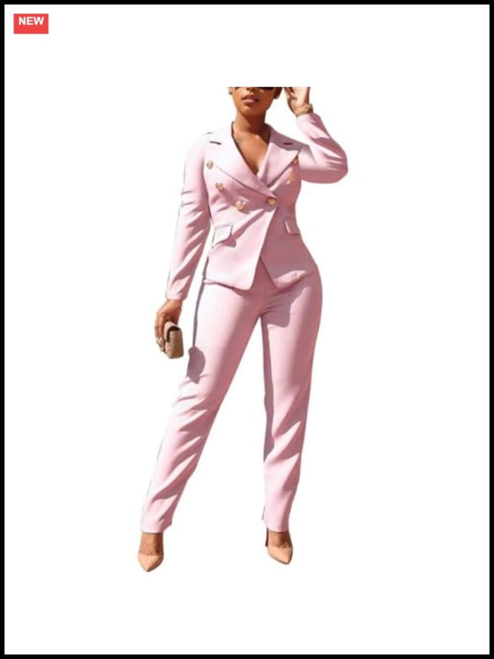 Professional Pantsuit Set for Business Office Lady Blazer with Pants